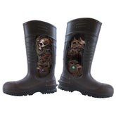 Botas de seguridad para hombre aprobadas por la CSA: botas de goma con punta de acero de PU impermeables ASTM F2413-18 resistentes a ácidos y aceites, color marrón